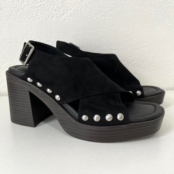 Torrid Black Studded Chunky Heel - Size 8WW - Picture 2 of 12